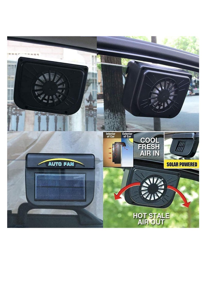 Dubkart - Solar Power Car Auto Air Vent Cool Fan Cooler Ventilation System Radiator Fan Exhaust Heat Fan Automobile Fan with Rubber - Image 1