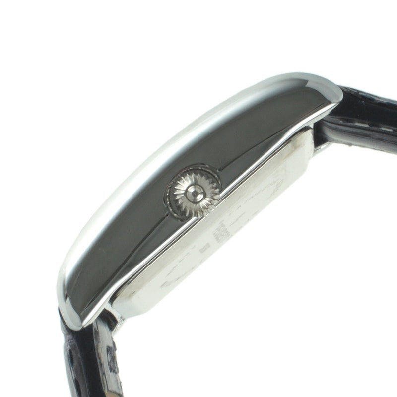 Peugeot Women's Silver-Tone Tank Shape Leather Dress Watch with Roman Numerals, Black - Image 4