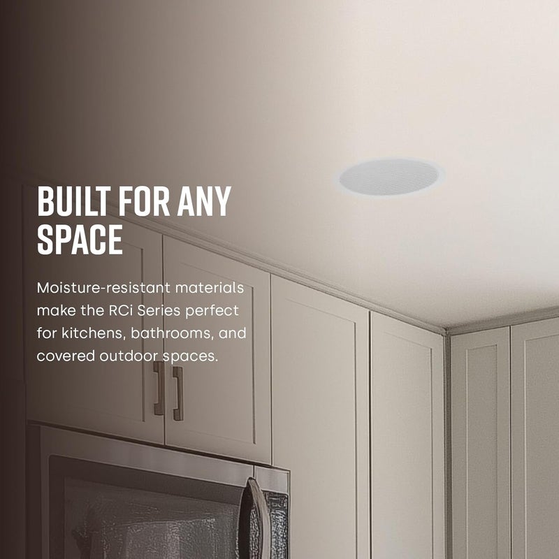 Polk Audio RC60i 2-Way Premium in-Ceiling 6.5 Speakers, Round Indoor Speakers, Perfect for Damp and Humid Indoor Placement - Bath, Kitchen, Covered Porches (White, Paintable Grille), 1 Pair - Image 4