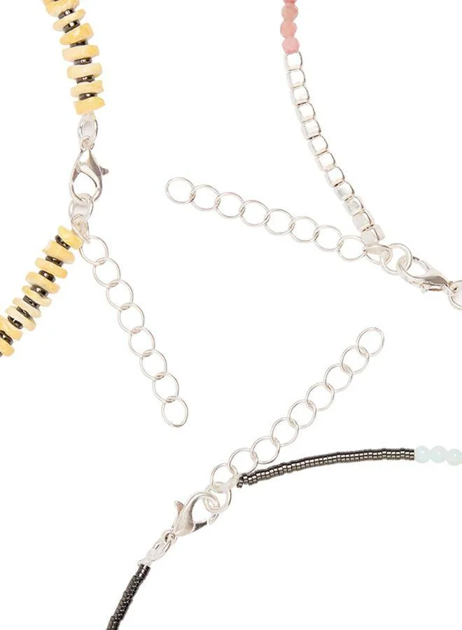 Parfois Multicolour Set Of Necklaces With Stones And Shell for Women | Best Price UAE