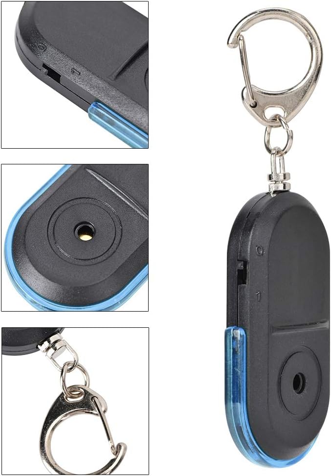 كلاراكو صفارة المفاتيح المفقودة، جهاز إنذار لاسلكي ضد الفقدان، جهاز تحديد موقع المفاتيح، صوت صفارة، ضوء LED مع بطارية (أزرق) - Image 2