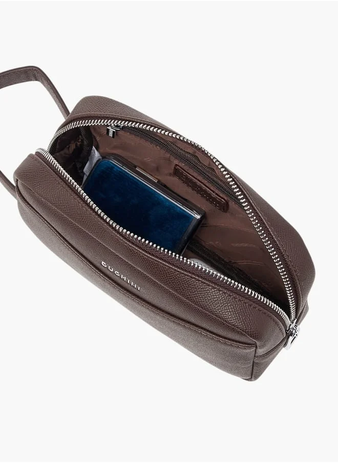 دوتشيني Men Textured Pouch with Zip Closure