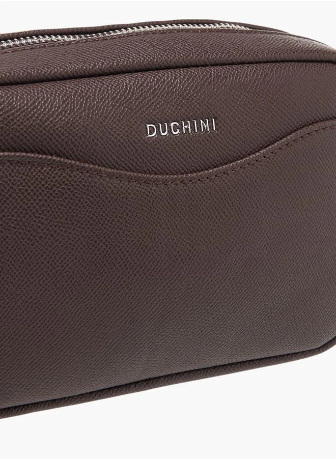 دوتشيني Men Textured Pouch with Zip Closure