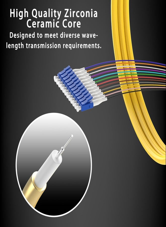 FTTPVIPS 4Pcs 1.5 Meter 12 Strand SingleMode 9/125 LC-UPC Fiber Pigtail, 12 Color-Coded LC Cable Fiber Optic Patch Cord with Zirconia Ceramic Ferrule Plug for Fusion Splicing - Image 5