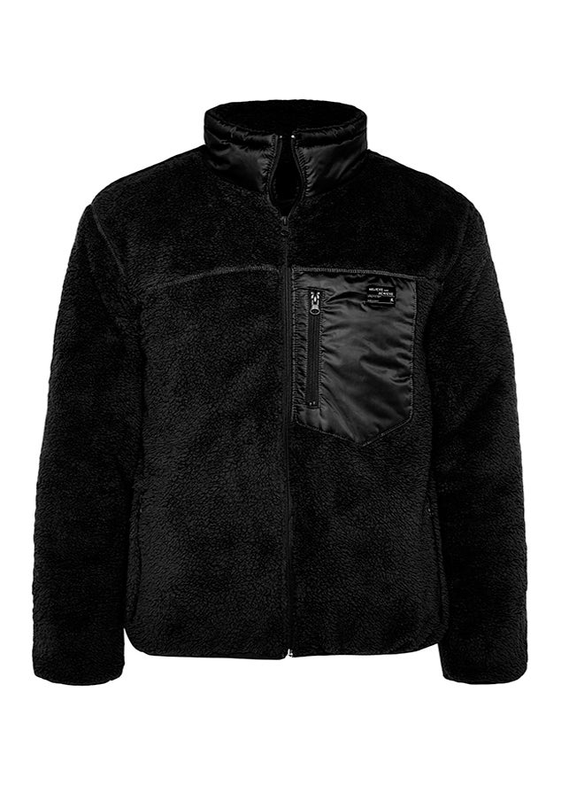 trendyol Black Regular Fit Label Detailed Welsoft Plush Winter Coat TMNAW24MO00007  - Image 5