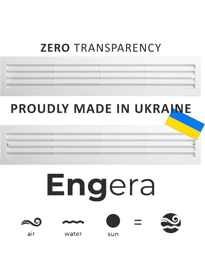 SHNORM Engera Bathroom Door Air Vent Grille Two Sided Ventilation Cover for Restroom, Warehouse, Storage Doors | Interior Door Transfer Grill 453mm x 91mm (18.1"x3.6") - Image 2