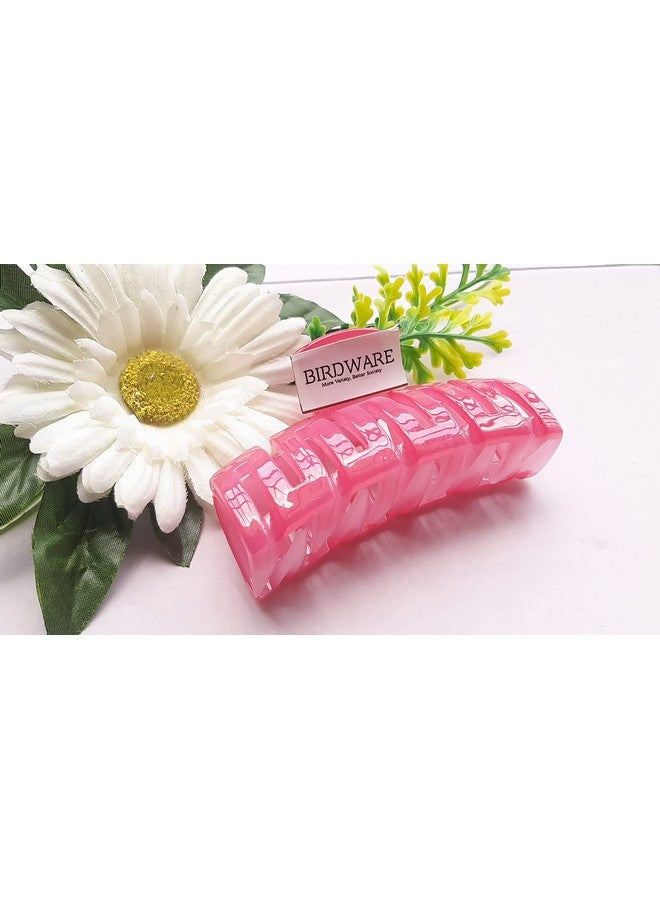 BIRDWARE Bigsize Pink Color Imported Acrylic Material Stone Butterfly Hair Clips For Women (Pack Of 1 Pc Pink Colour) Hair Clutchers - Image 2