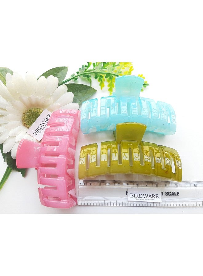 BIRDWARE Bigsize Pink Color Imported Acrylic Material Stone Butterfly Hair Clips For Women (Pack Of 1 Pc Pink Colour) Hair Clutchers - Image 3