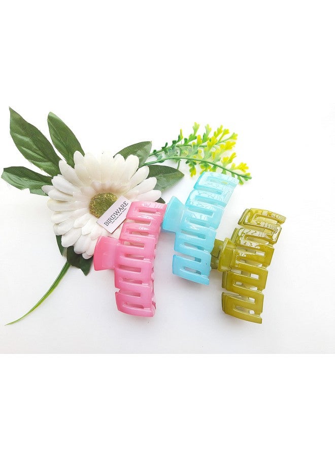 BIRDWARE Bigsize Pink Color Imported Acrylic Material Stone Butterfly Hair Clips For Women (Pack Of 1 Pc Pink Colour) Hair Clutchers - Image 4