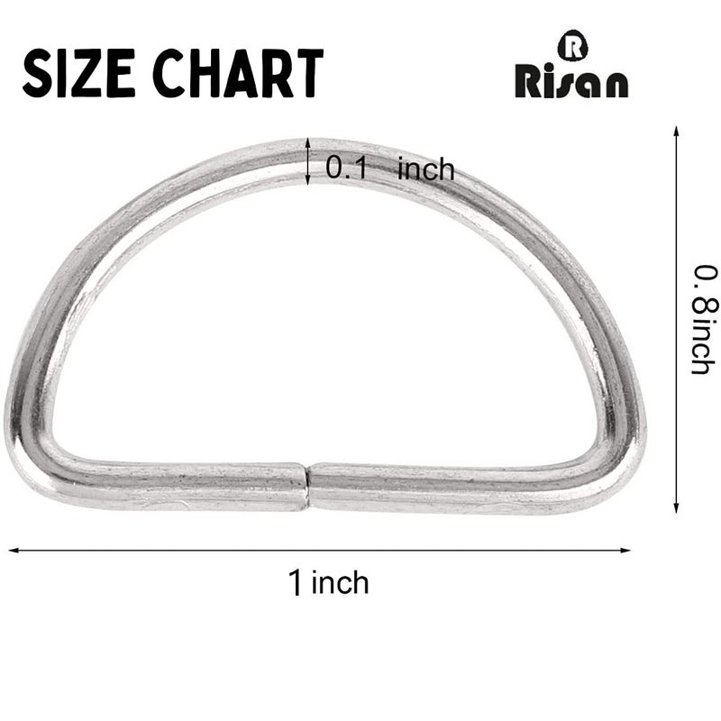 Risan Plastic D Rings Buckles for Straps Ties Belts Bags, for Leather Bags Garment Clothes Needlework Luggage, Purse (25 mm/2.5 cms) 1” inch -20 Piece Set - Image 2