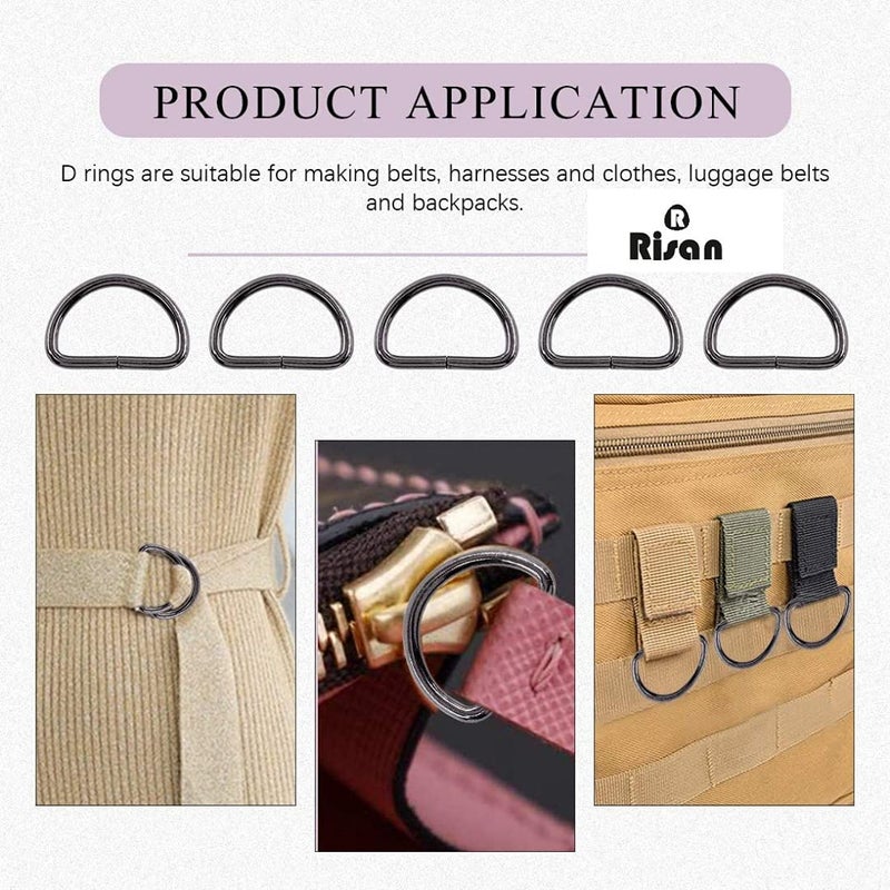 Risan Plastic D Rings Buckles for Straps Ties Belts Bags, for Leather Bags Garment Clothes Needlework Luggage, Purse (25 mm/2.5 cms) 1” inch -20 Piece Set - Image 3