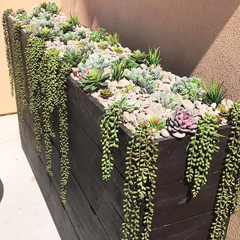 Antspirit 6pcs Artificial Fake String of Pearls Plant Faux Fake Hanging Succulents Plants (6, Green) - Image 5