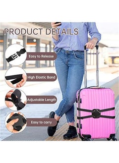 Generic 4 Pack Luggage Straps and Luggage Tags Luggage Straps for Suitcases Add a Bag Adjustable Suitcase Belts Elastic Bag Bungees Travel Suitcase Tags for Travel Accessories  - Image 5