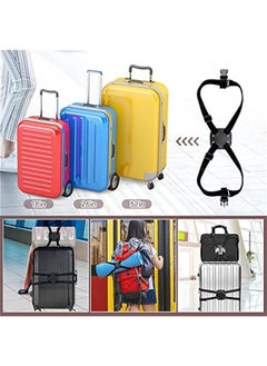 Generic 4 Pack Luggage Straps and Luggage Tags Luggage Straps for Suitcases Add a Bag Adjustable Suitcase Belts Elastic Bag Bungees Travel Suitcase Tags for Travel Accessories  - Image 3