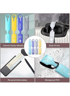 Generic 4 Pack Luggage Straps and Luggage Tags Luggage Straps for Suitcases Add a Bag Adjustable Suitcase Belts Elastic Bag Bungees Travel Suitcase Tags for Travel Accessories  - Image 4