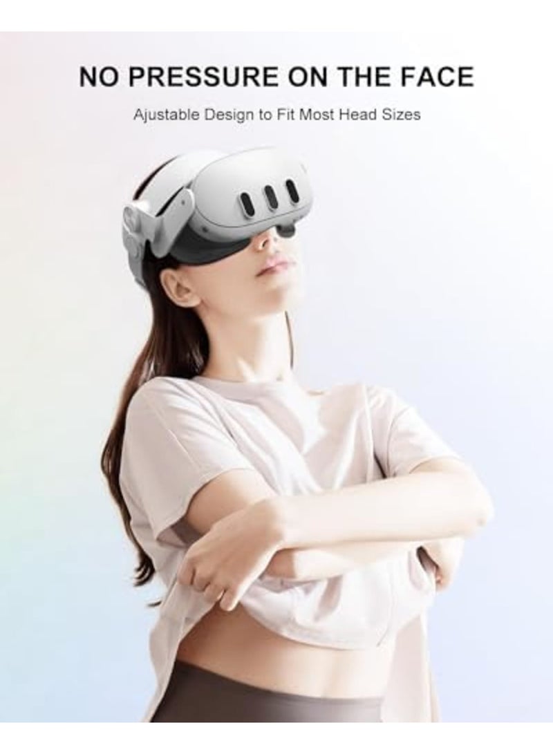 Head Strap for Meta Quest3, Comfortable VR Accessories with Adjustable Design Support Face Protective Pad Cover Replacement Headset Accessory, Elite Headstrap Replacement for Meta/Oculus Quest3(White) - Image 5