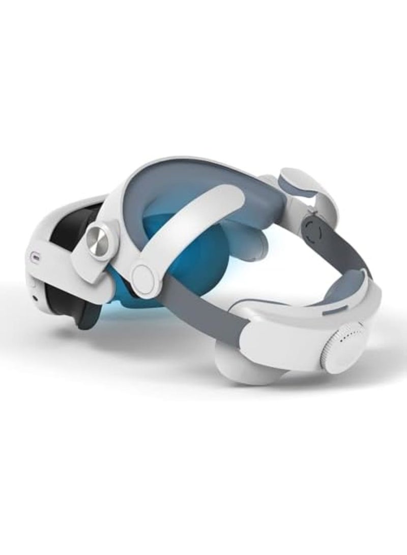 Head Strap for Meta Quest3, Comfortable VR Accessories with Adjustable Design Support Face Protective Pad Cover Replacement Headset Accessory, Elite Headstrap Replacement for Meta/Oculus Quest3(White) - Image 1