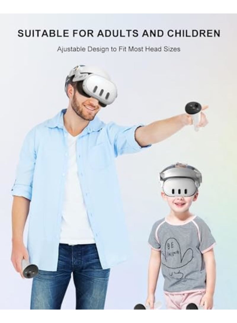 Head Strap for Meta Quest3, Comfortable VR Accessories with Adjustable Design Support Face Protective Pad Cover Replacement Headset Accessory, Elite Headstrap Replacement for Meta/Oculus Quest3(White) - Image 4