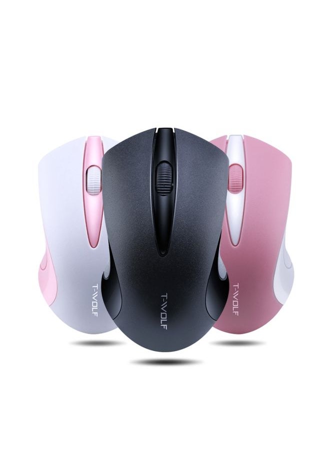 BURAQ T-WOLF Q2 3-Buttons 1200 DPI 2.4GHz Wireless Mouse(Pink)  - Image 2