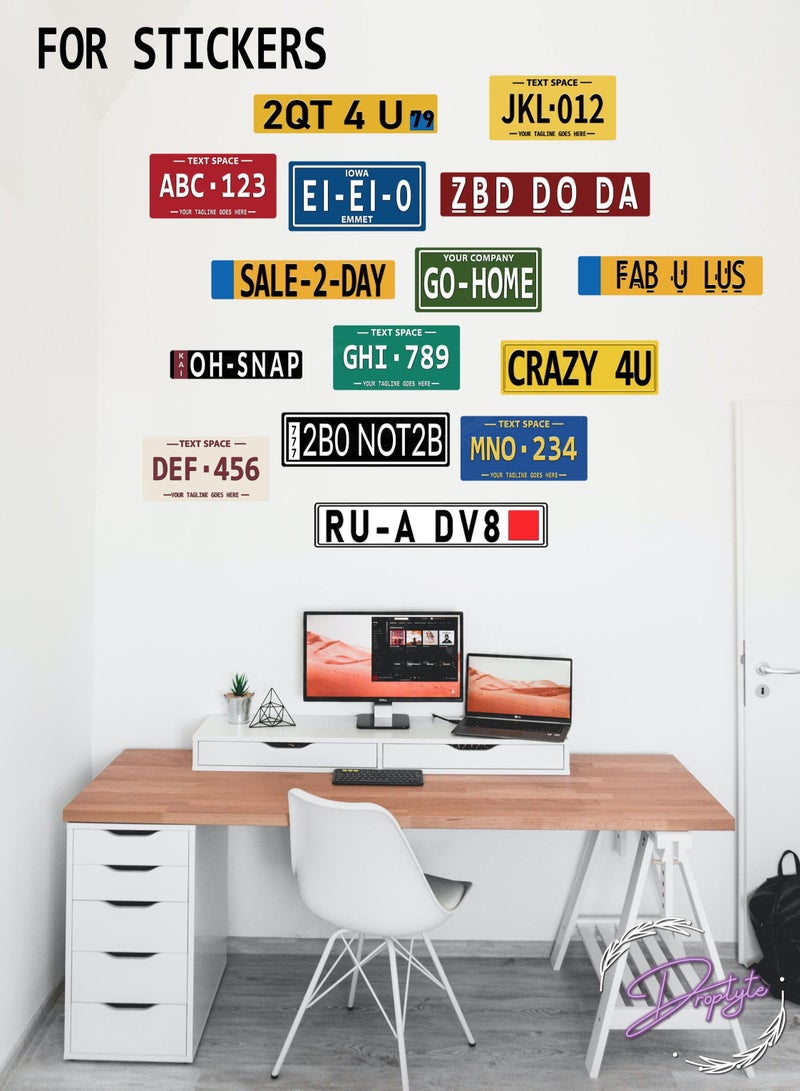 Droplyte Diy Art Wall Mural Creative Retro License Plate Living Room Bedroom Home Decoration Multicolor - Image 1