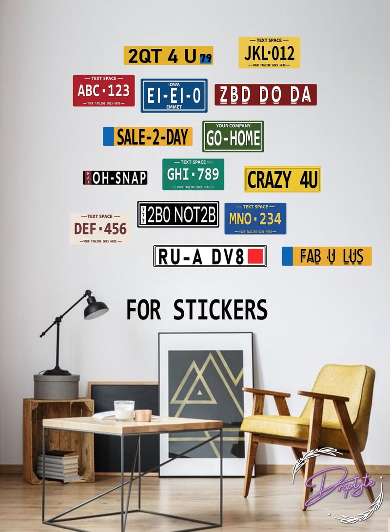 Droplyte Diy Art Wall Mural Creative Retro License Plate Living Room Bedroom Home Decoration Multicolor - Image 2