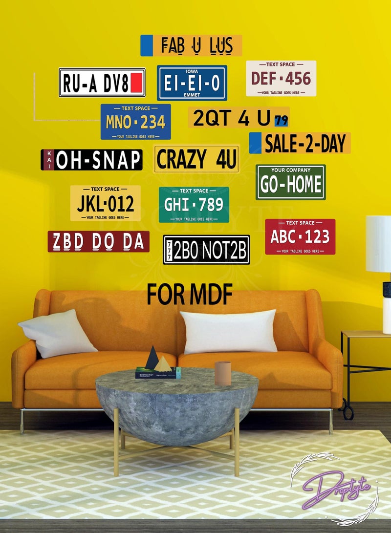 Droplyte Diy Art Wall Mural Creative Retro License Plate Living Room Bedroom Home Decoration Multicolor - Image 4