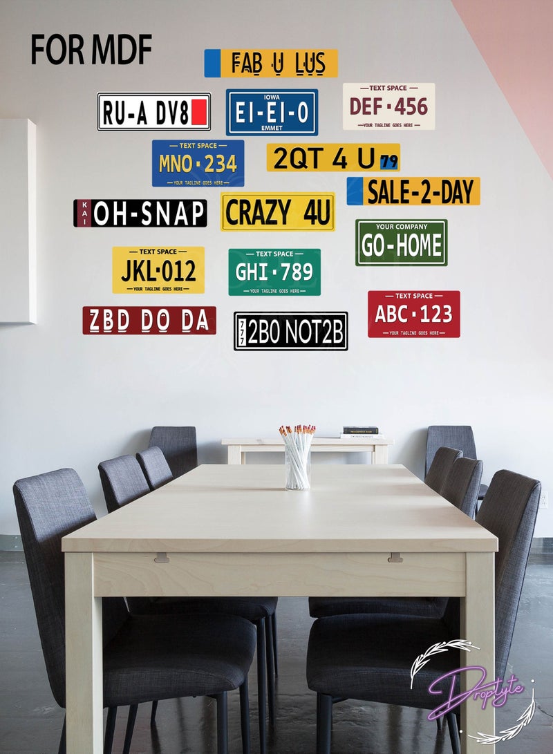 Droplyte Diy Art Wall Mural Creative Retro License Plate Living Room Bedroom Home Decoration Multicolor - Image 5