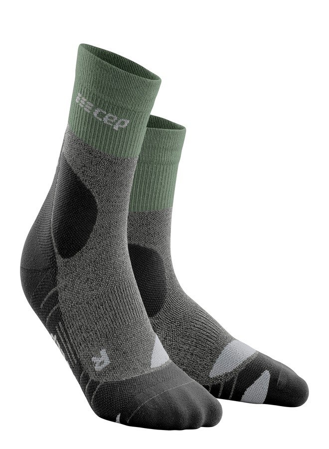 CEP Merino Wool Hiking Mid-Cut Socks, Green/Light Grey, Men, III (MD) - Image 1