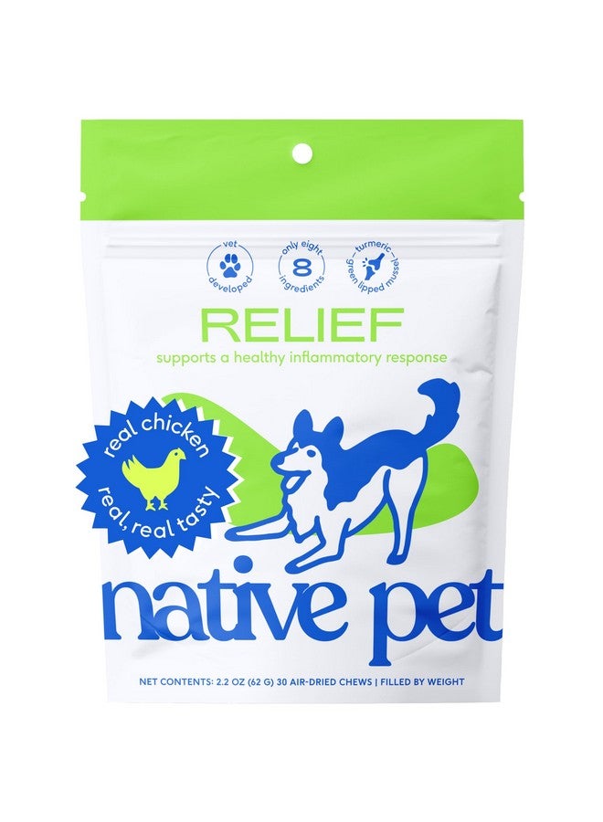 Native Pet Pain Relief for Dogs - Collagen for Dogs Promotes Joint Health, Reduce Inflammation & Stiffness - Senior Pup Joint Supplement - Natural Pain Reliever for Active & Aging Pets - 30 Chews - Image 1