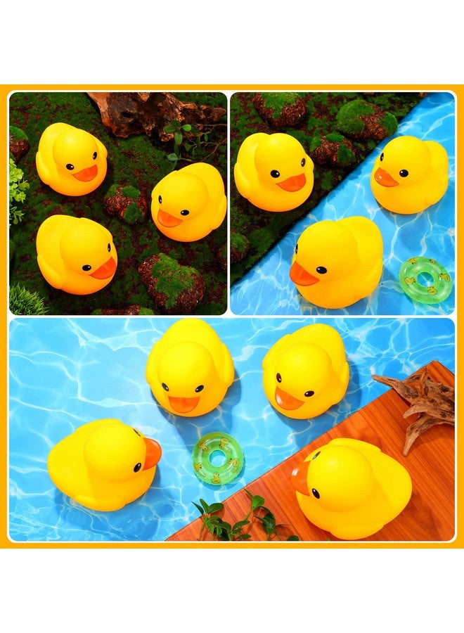 Vinsot 4 Pieces 7 Inches Large Yellow Rubber Ducks Large Bath Duck Squeak Rubber Duck Float Shower Rubber Ducks Party Decoration Fun Squeak Yellow Duck Pool Toy For Shower Birthday - Image 5
