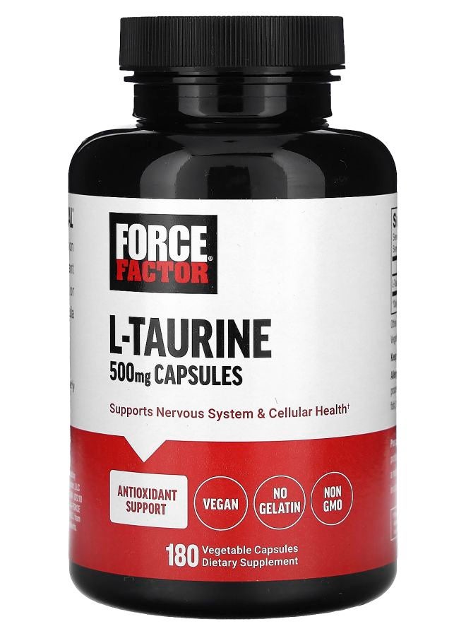 Force Factor L-Taurine 500 mg 180 Vegetable Capsules