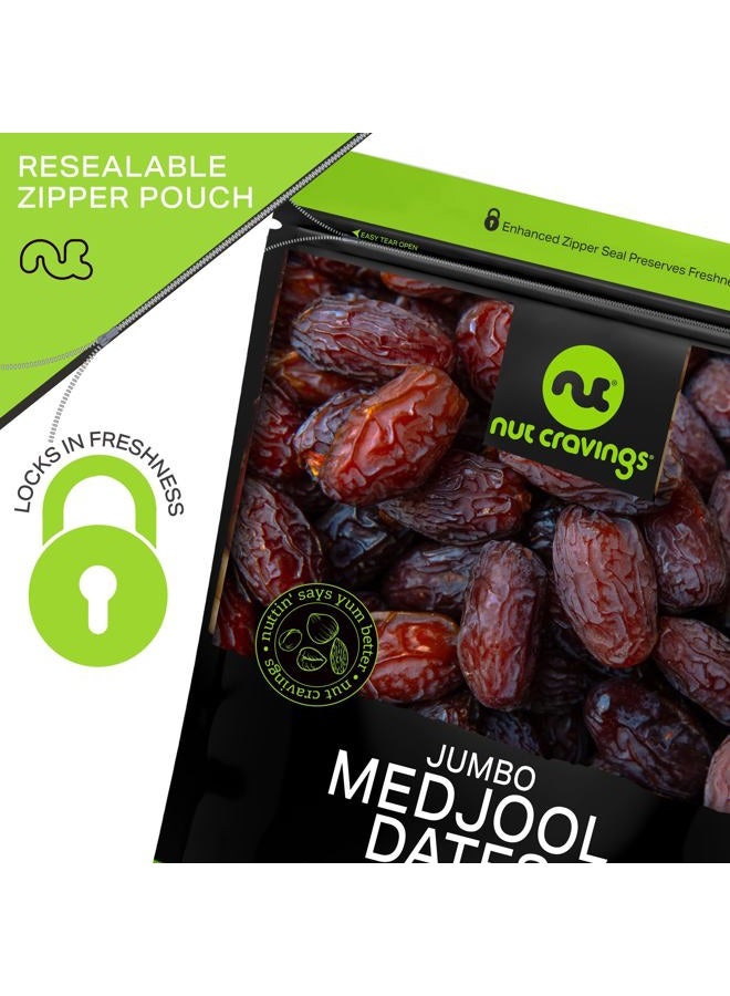 Nut Cravings Dry Fruits - Sun Dried Jumbo Medjool Dates, No Sugar Added (16oz - 1 LB) Packed Fresh in Resealable Bag - Sweet Snack, Healthy Food, All Natural, Vegan, Kosher Certified - Image 5