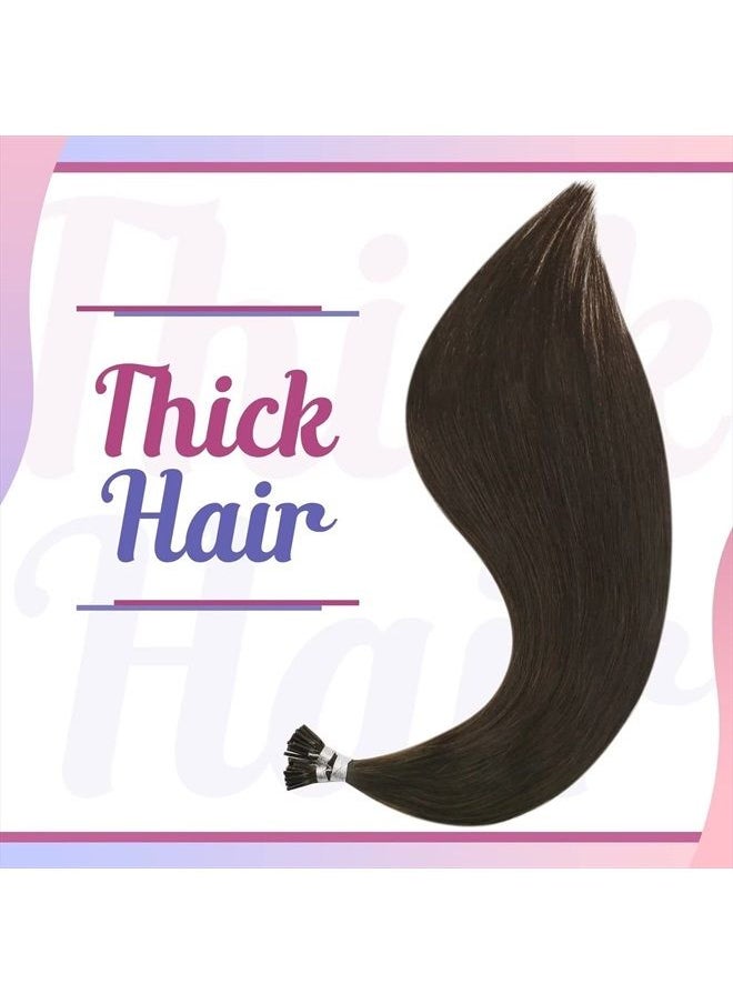 Sunny Hair Sunny I Tip Hair Extensions Human Hair Brown I Tips Real Human Hair Extensions Cold Fusion Hair Extensions Darkest Brown Itip Human Hair Brown Tips Hair Extensions Get Natural-Looking 20inch 50g 50s  - Image 3