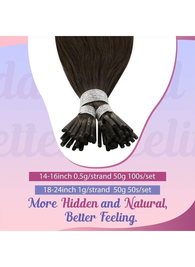 Sunny Hair Sunny I Tip Hair Extensions Human Hair Brown I Tips Real Human Hair Extensions Cold Fusion Hair Extensions Darkest Brown Itip Human Hair Brown Tips Hair Extensions Get Natural-Looking 20inch 50g 50s  - Image 4