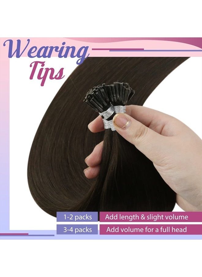 Sunny Hair Sunny I Tip Hair Extensions Human Hair Brown I Tips Real Human Hair Extensions Cold Fusion Hair Extensions Darkest Brown Itip Human Hair Brown Tips Hair Extensions Get Natural-Looking 20inch 50g 50s  - Image 5