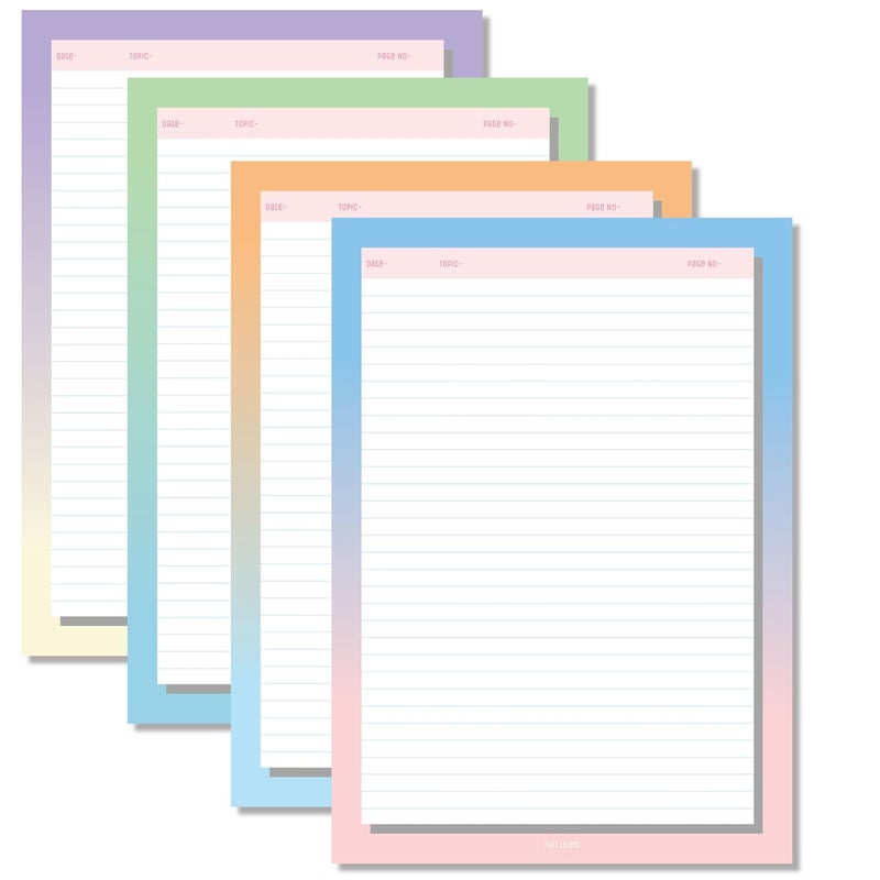 Fun Lines Premium A4 Project Papers - Pack of 80 (Gradient) - Image 1