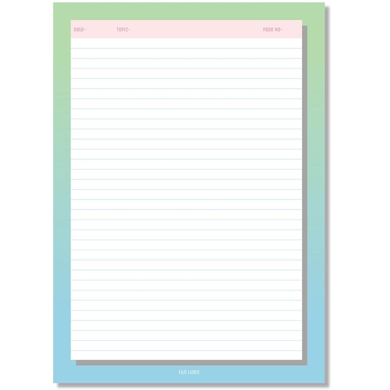 Fun Lines Premium A4 Project Papers - Pack of 80 (Gradient) - Image 4