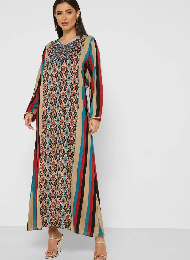 Amri Striped Colorblock Jalabiya