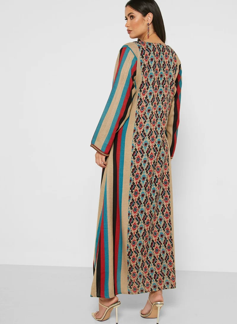 Amri Striped Colorblock Jalabiya