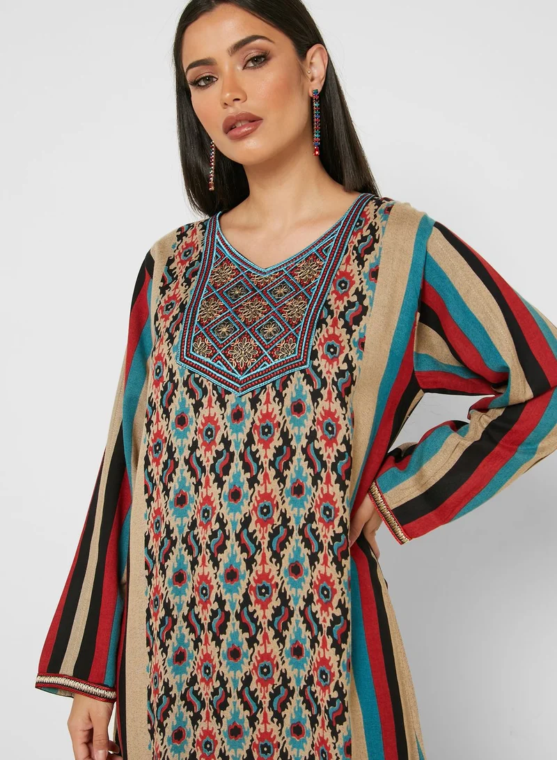 Amri Striped Colorblock Jalabiya