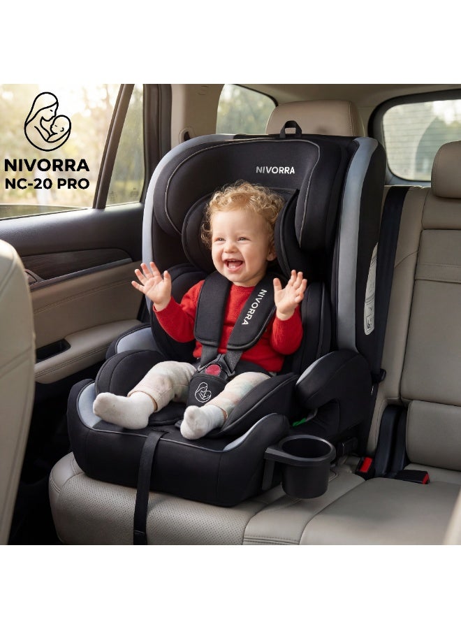 Nivorra Foldable Baby Car Seat with ISOFIX & Top Tether, Multi-Position Adjustable Height for Kids 76-150cm (9-36kg) - Image 3