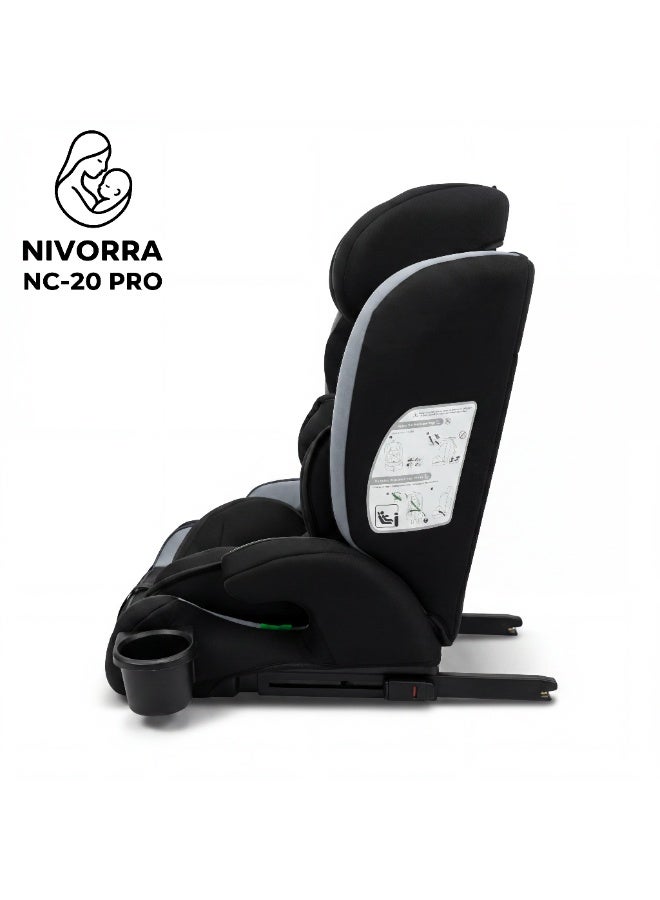 Nivorra Foldable Baby Car Seat with ISOFIX & Top Tether, Multi-Position Adjustable Height for Kids 76-150cm (9-36kg) - Image 2