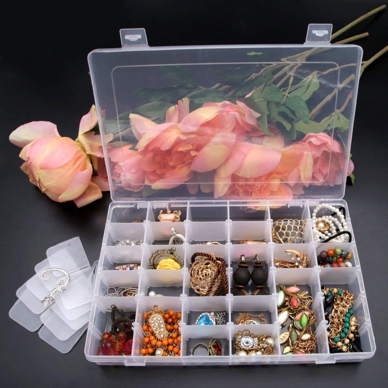 COOZICO 36 Grid Cells Multipurpose Plastic Storage Box with Removable Dividers for Medicine Pills Jewelry Pins Screws Cosmetics Stationery Items Transparent Storage Box - Image 4