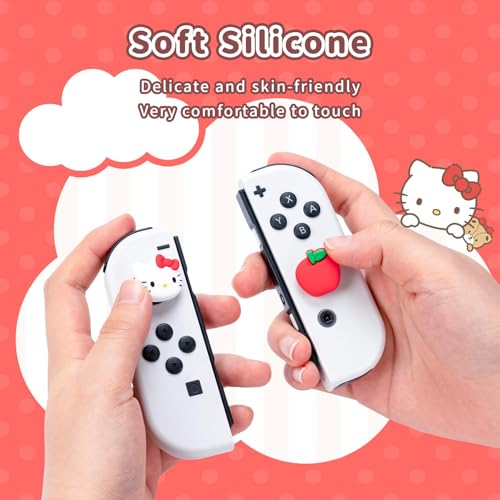 Kuitmor Cute Silicone Joystick Thumb Grip Caps,Joy Con Cover Compatible with Switch/OLED/Switch Lite,4PCS - Cat - Image 4