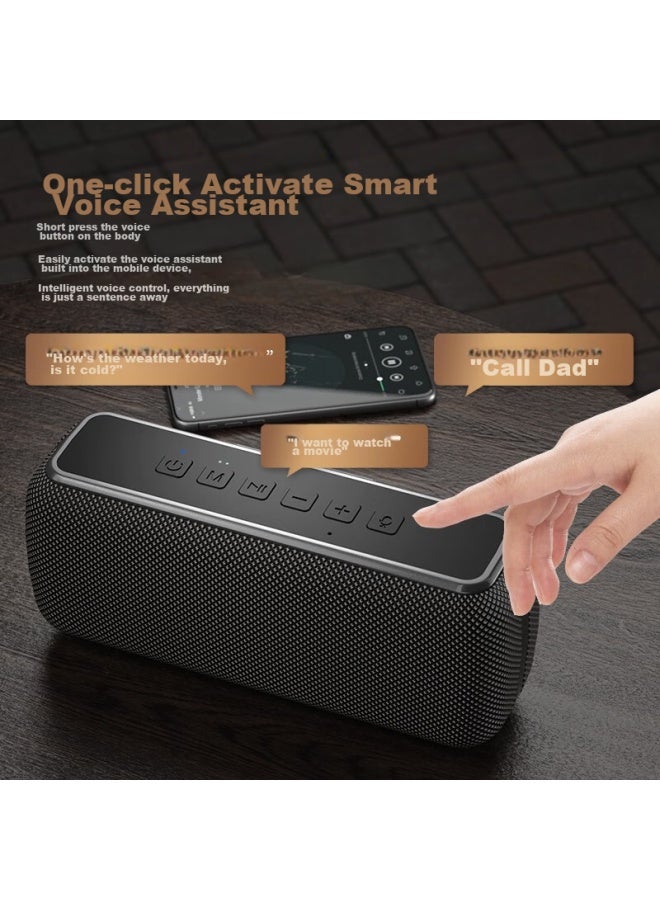 OHAYO مكبر صوت بلوتوث لاسلكي عائلي X15 50 واط مضخم صوت منزلي جودة صوت عالية الحجم الكبير مكبر صوت خارجي للسيارة أزرق - Image 4