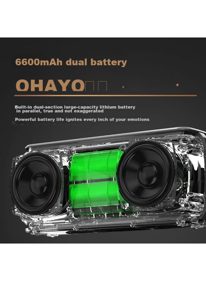 OHAYO مكبر صوت بلوتوث لاسلكي عائلي X15 50 واط مضخم صوت منزلي جودة صوت عالية الحجم الكبير مكبر صوت خارجي للسيارة أزرق - Image 3