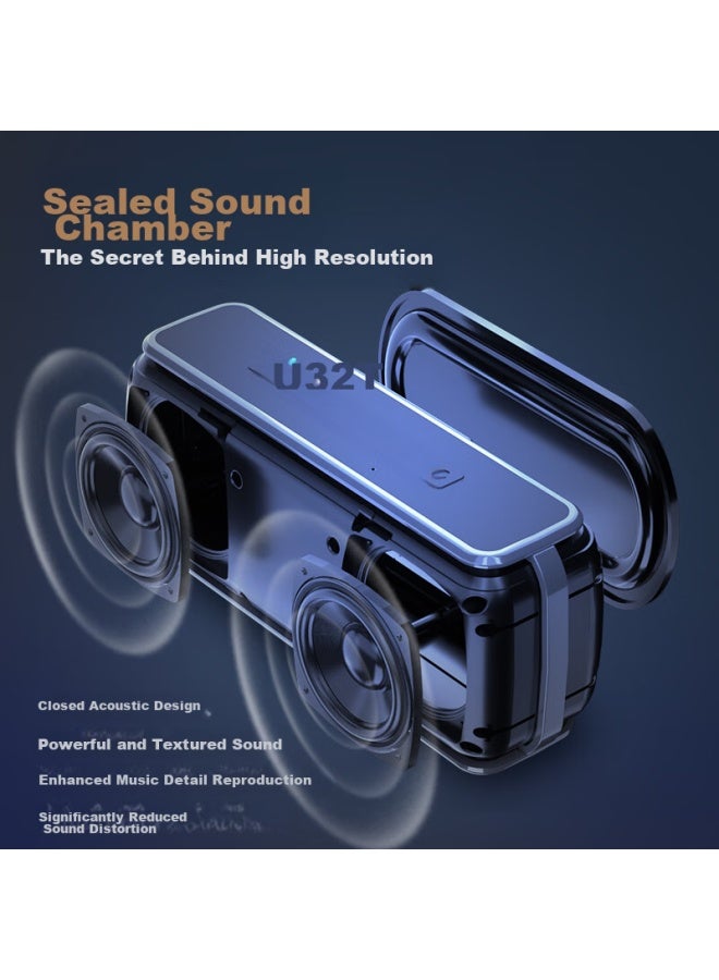 OHAYO مكبر صوت بلوتوث لاسلكي عائلي X15 50 واط مضخم صوت منزلي جودة صوت عالية الحجم الكبير مكبر صوت خارجي للسيارة أزرق - Image 2