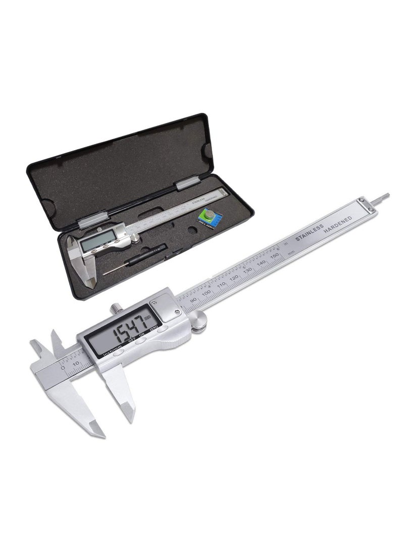 Generic Electronic Digital Vernier Caliper Stainless Steel Caliper 150mm/0-6 inch Measuring Tools with Extra-Large LCD Screen inch Metric Conversion  - Image 5