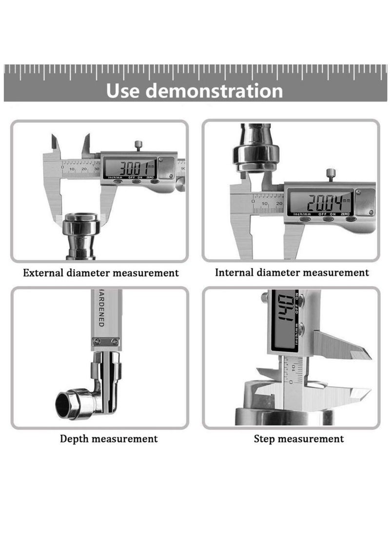 Generic Electronic Digital Vernier Caliper Stainless Steel Caliper 150mm/0-6 inch Measuring Tools with Extra-Large LCD Screen inch Metric Conversion  - Image 4