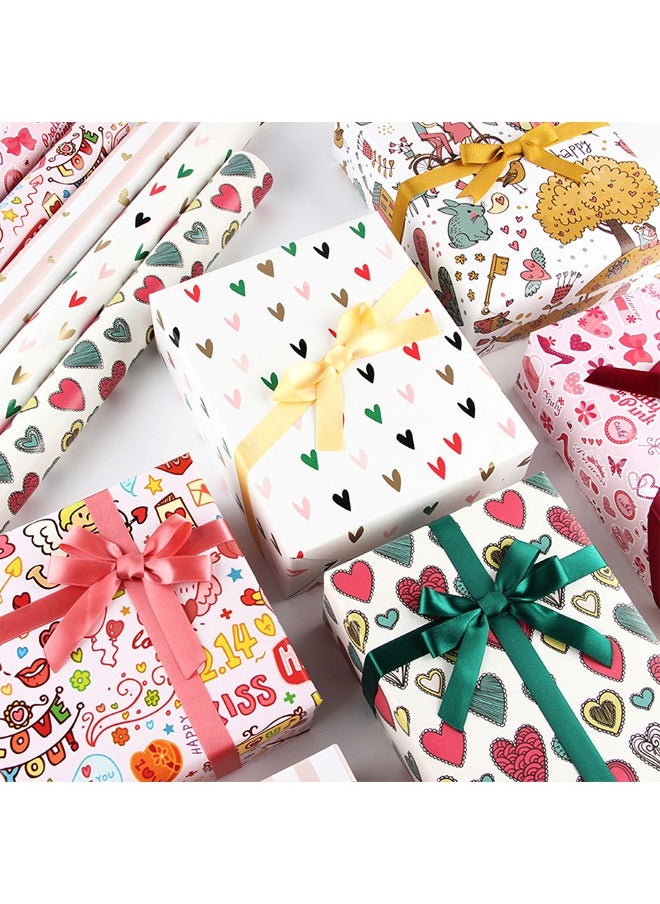Zeemey 6 Sheets Gift Wrapping Paper With Accessories,Holiday Gift Wrapping Paper,Birthday Gift Box Gift Wrapping DIY, Gift Wrapping Paper for Birthday, Holiday, Wedding, Party,Kids Gift Wrapping (70cmX50cm)  - Image 2